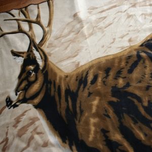 Vintage Deer Fleece Throw Blanket